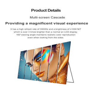 TOPvision P2.5 портативный умный цифровой рекламный плеер, подвижный настил, стоящий наружный светодиодный плакат с колесами - Product Image 2