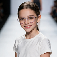 Nouvelle Arrivée Montures Optiques Métalliques Hexagonales Noires et Violettes Style Enfant RY6653, Montures de Lunettes Optiques Multicolores Couleurs Bonbon Vente en Gros