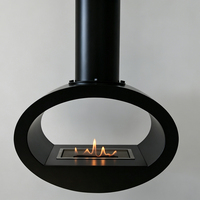 Nouvelle cheminée bioéthanol suspendue ovale en métal pour plafond, modèle AFC-B800, pour extérieur, décoration pour salon, hall d'entrée, bureau
