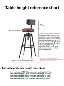Sgabello da Bar Girevole Regolabile <span class=keywords><strong>in</strong></span> <span class=keywords><strong>Altezza</strong></span> Quanchen, Stile Moderno Minimalista Retrò <span class=keywords><strong>in</strong></span> Ferro con Schienale per Arredamento Casa e Bar - Product Image 6