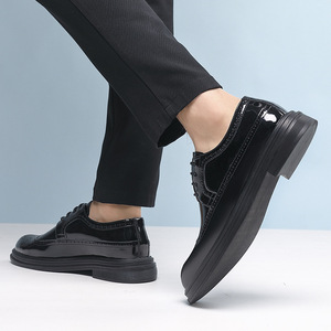Zapatos Oxford de Hombre de Charol con Punta Puntiaguda, Cordones, Suela de Goma, Suela Blanda, Zapatos de Vestir para Boda, Estilo Otoñal - Product Image 3
