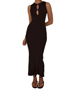 <span class=keywords><strong>Robe</strong></span> tendance pour femme, nouvelle collection, noire, décontractée, mi-longue, respirante, en coton et <span class=keywords><strong>lin</strong></span>, taille naturelle, antistatique, infroissable, idéale pour l'été - Product Image 3
