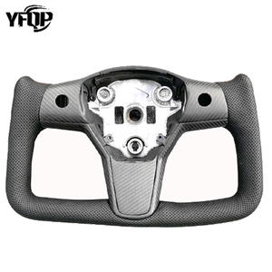 Volant de direction en carbone blanc Yole, volant de direction de voiture haut de gamme pour Tesla Model 3 Model X S Y - Product Image 6