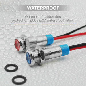 6mm 8mm 10mm 12MM 16mm 19mm 22mm montaje en Panel Metal Led luz indicadora lámparas indicadoras de conexión de cable de plomo - Product Image 6