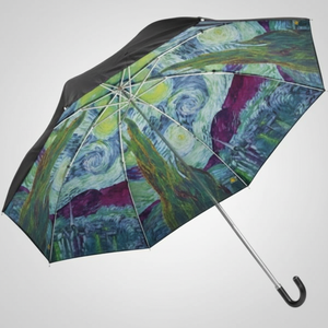 Ombrello pieghevole Art AU-02525 Van Gogh 'notte stellata' per protezione da pioggia e sole - Product Image 1