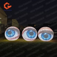 Ballon gonflable géant en forme d'œil pour Halloween avec éclairage LED pour la décoration de scènes et accessoires