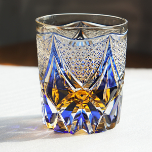 <span class=keywords><strong>Verres</strong></span> à whisky de style japonais Edo Kiriko, coupés à la main, <span class=keywords><strong>verres</strong></span> à whisky à l'ancienne avec gravure de cylindre en cristal coloré - Product Image 1