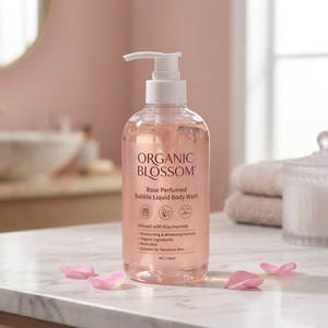 Gel Douche Liquide Moussant Bio aux Herbes de Malaisie en Gros, Hydratant et Blanchissant à la Niacinamide, Parfum Rose Médicinal - Product Image 3