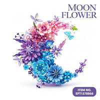 EPT 977 pièces Nouveau Kit de Construction Créatif DIY Bouquet de Fleurs Moonflower en Blocs de Plastique, Décoration Murale, Cadeau Romantique