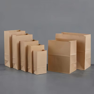 Bolsas <span class=keywords><strong>de</strong></span> Papel Kraft para Alimentos, Panadería, Comida para Llevar, Sushi, Postres, con Fondo Plano, Color Marrón Natural, con Logotipo Estampado en Caliente, Venta al Por Mayor - Product Image 2