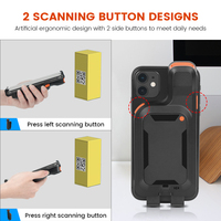 Lecteur de codes-barres portable avec clip dorsal, scanner sans fil 1D 2D QR, scanner de codes-barres portable Android pour l'inventaire