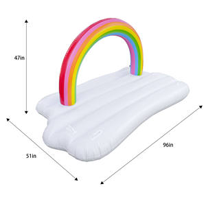 Flotteur de piscine géant en PVC de 96 pouces en forme de nuage arc-en-ciel avec un grand arc-en-ciel et un effet de nuage flottant pour les fêtes de piscine estivales des enfants - Product Image 6