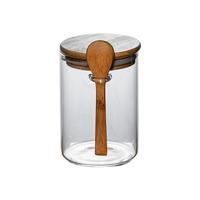 Bocaux à épices en verre en gros, pas chers, bocaux de rangement en verre décoratifs avec cuillère, couvercle classique et en bambou