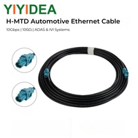 Câble FAKRA automobile 10 Gbps H-MTD compatible (E6K10A-1CAZ5-Z) Femelle-Femelle 50 Ohm, câble blindé en cuivre doublement tressé