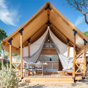 Tentes de glamping de luxe quatre saisons imperméables <span class=keywords><strong>en</strong></span> PVC avec cadre <span class=keywords><strong>en</strong></span> bois <span class=keywords><strong>pour</strong></span> les <span class=keywords><strong>vacances</strong></span> <span class=keywords><strong>en</strong></span> <span class=keywords><strong>famille</strong></span>, <span class=keywords><strong>camping</strong></span> avec balcon extérieur de 24 m - Product Image 2