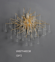 Lustre moderne en cristal grands lustres de luxe en or pour villa salon lampe goutte d'eau