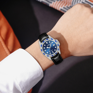 Montre à quartz 40 mm pour hommes et femmes, lumineuse, tendance, en cuir, pour les amoureux - Product Image 6