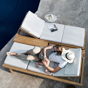 Chaise longue en teck moderne pour l'extérieur, idéale pour la cour, les <span class=keywords><strong>h</strong></span>ôtels, les piscines <span class=keywords><strong>et</strong></span> les plages - Product Image 4