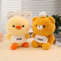 En gros, Jouets en peluche animaux chef mignons, poupées pour machine à griffes, avec tablier de cuisinier, prix pour machine à griffes, cadeaux pour enfants, logo personnalisé, usine OEM ODM