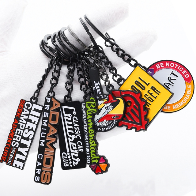 Direct Manufacturer Wholesale Custom Cartoon Metal Keychain Pendant with Corporate Logo Engraving