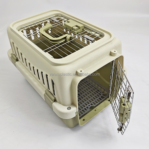 Caisse de transport pour animaux de compagnie en plastique respirant avec boucle à pression classique, approuvée <span class=keywords><strong>IATA</strong></span> pour les voyages en voiture et destinée aux grossistes en animalerie - Product Image 1