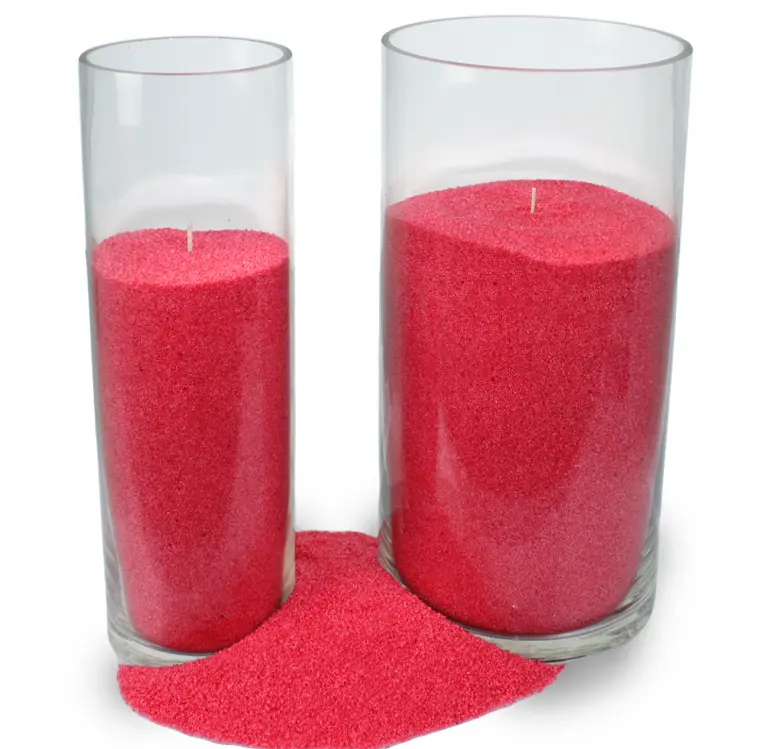 Custom colorato perlato a base di piante granulare in polvere cera di palma ghiaccio cera di sabbia in cilindri di vetro vasi per candele di nozze