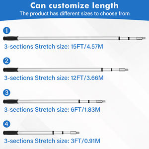 3 FT 6FT 12FT 15FT Rouleau à peinture en alliage d'aluminium léger et durable avec verrouillage par torsion <span class=keywords><strong>Perche</strong></span> télescopique - Product Image 5