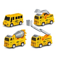 HUADA 2023 4 pièces, ensemble de véhicules militaires, camion de Construction, Mini voiture de traction en plastique, jouets pour enfants