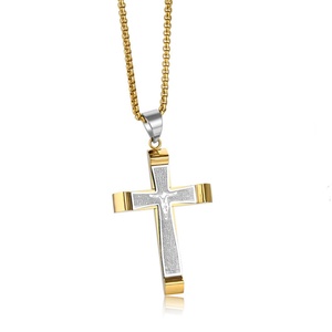 Gold Cross Pendant Crucifix Jesus Cross Pendants <b>Necklace</b> Black <b>Silver</b> Stainless Steel High Quality <b>Mens</b> <b>for</b> <b>Men</b> Charm <b>Necklaces</b> - Product Image 1