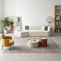 Ensemble de canapés en tissu moderne et confortable pour bureau et hôtel, cadre en bois ignifuge, utilisation dans le salon, le hall, la chambre, portable
