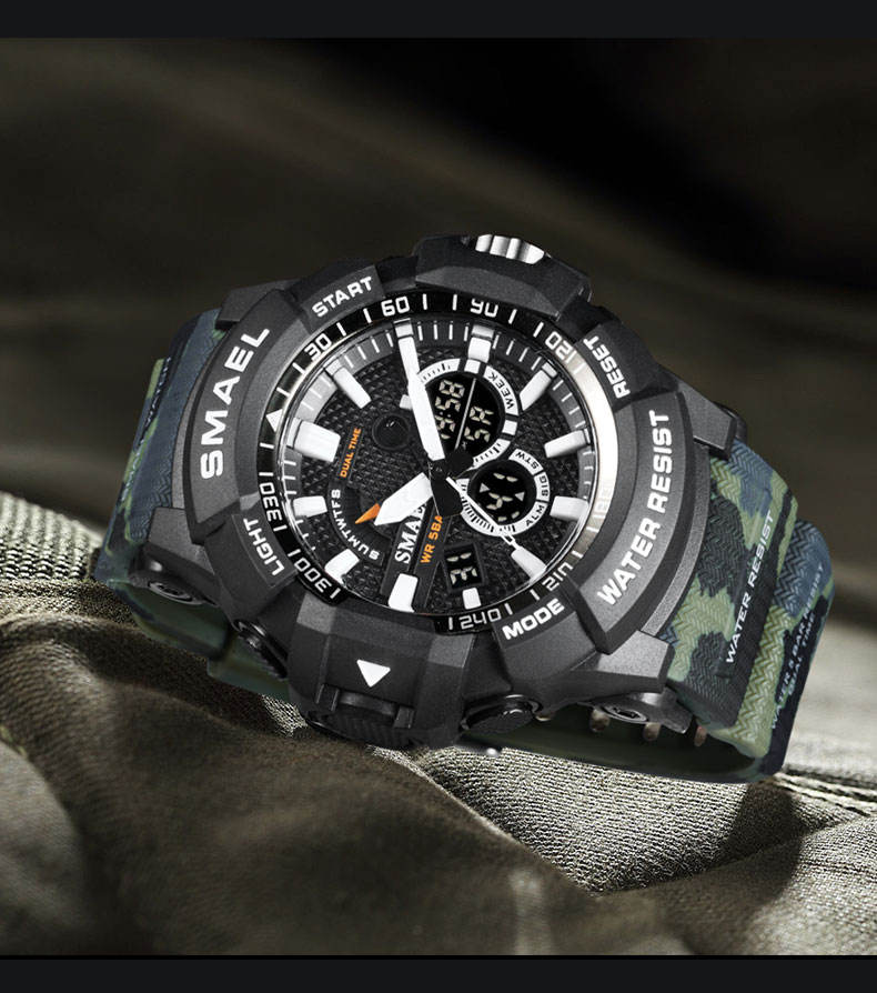 Fashion SMAEL 1809MC Digital Sports Wrist Watch Camouflage Strap for Man  Women Montre Femme
