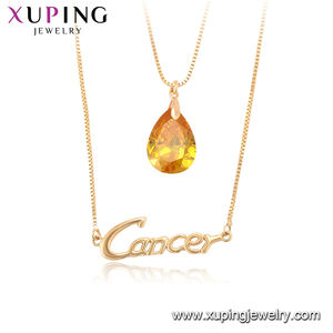 46650 Xuping jóias moda venda quente de alta qualidade elegante 18K ouro personalidade diamante cadeia <span class=keywords><strong>Cancer</strong></span> colar para a mulher - Product Image 2