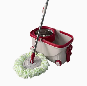 Mopa con Cubeta, Plegable, sin Necesidad de Lavar a <span class=keywords><strong>Mano</strong></span>, con Polea y Barra de Tracción, Almohadilla de Microfibra, Cesta de Plástico - Product Image 5