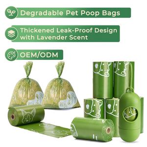 Bolsas para Excremento de Perro con Aroma a Lavanda, Bolsas Compostables Ecológicas para Excremento de Perro, para Viajes y Uso al Aire Libre - Product Image 1
