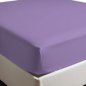 Sábana Ajustable 100% Algodón Color Lila 140x190cm Para Cama Francesa - Product Image 3