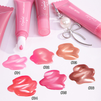 Gloss à lèvres personnalisé haute brillance avec porte-clés, hydratant, végétalien, biologique, laque à lèvres liquide à pigmentation intense