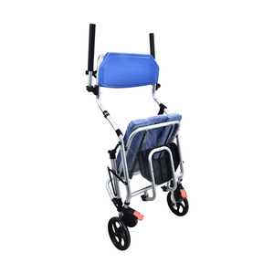 Chaise commode avec roulettes, bleu royal, pliable, siège de toilette portable pour personnes âgées et femmes enceintes, utilisation en intérieur - Product Image 4