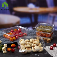 Conteneur d'emballage pour fruits en plastique PS transparent jetable et recyclable, 8oz, 12oz, 16oz, 24oz, 32oz, boîtes pour baies, fraises, bleuets