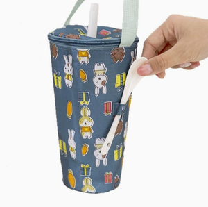 Funda Aislante para Taza <span class=keywords><strong>de</strong></span> Té con Leche PEIQUAN, Porta Tazas con Asa para Conservar la Frescura, Bolsa <span class=keywords><strong>de</strong></span> Almacenamiento Portátil para Uso Diario - Product Image 5
