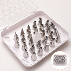 Kit Profesional de Decoración de Pasteles de 26 Piezas, Juego de Boquillas de Acero Inoxidable para Glaseado con Conector para Bodas, <span class=keywords><strong>Cumpleaños</strong></span> y Fiestas - Product Image 1