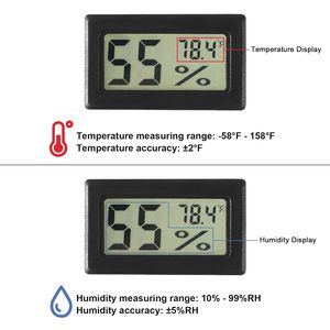 Миниатюрный цифровой термогигрометр с датчиком для измерения температуры и влажности в помещении, для инкубатора, хьюмидора, теплицы - Product Image 3