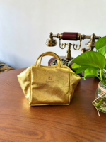 Pochette de maquillage portable en similicuir craquelé doré métallisé avec fermeture éclair, grande capacité, mini sac cosmétique à main