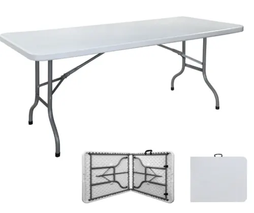 Table pliante blanche et élégante, table et chaise pliante en plastique, pour fête, banquet, camping, pique-nique, pour événements, nouvelle collection