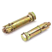 Ancre de fixation en acier au carbone zingué avec boulon et écrou, boulon d'expansion pour mur en béton, 3 pièces/4 pièces