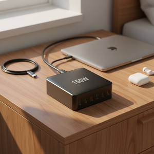 Ukca, CE, FCC, ROHS จดทะเบียน150W 6พอร์<span class=keywords><strong>ต</strong></span> USB พอร์<span class=keywords><strong>ต</strong></span> C สถานีชาร์จ65W PD สำหรับ mabook <span class=keywords><strong>pro</strong></span>/air Pad, โทรศัพท์15/14/<span class=keywords><strong>13</strong></span> /<span class=keywords><strong>pro</strong></span> - Product Image 1