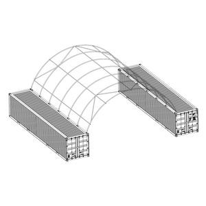 Nhiệm vụ nặng nề PVC vải vận chuyển <span class=keywords><strong>container</strong></span> tán mái vòm nơi trú ẩn lưu trữ Lều 40/20 ft - Product Image 4
