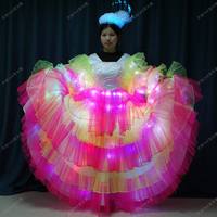 Vêtements de danse moderne de louange Robe en dentelle lumineuse d'excellente qualité Jupe tutu Caractéristique lumineuse