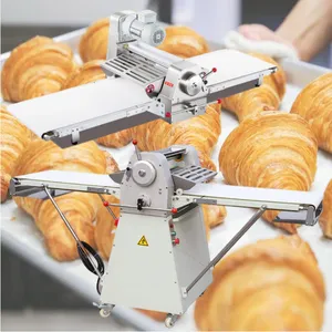 Full Automatic Manual Kitchen Standard Table Top Folding Dough Sheeter Machine For China Pastry Bakery Canada Japan Euro Trade