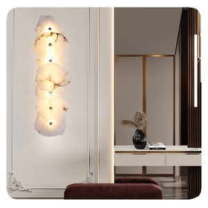 Đèn đá cẩm thạch vàng sáng tạo hiện đại mới cho phòng khách biệt thự đèn tường khách sạn - Product Image 6