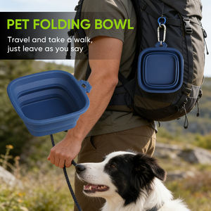 Bols pliables en silicone pour animaux de compagnie, chiens et chats, couleur unie, modernes, durables, imperméables, faciles à nettoyer, écologiques, pour les voyages - Product Image 2